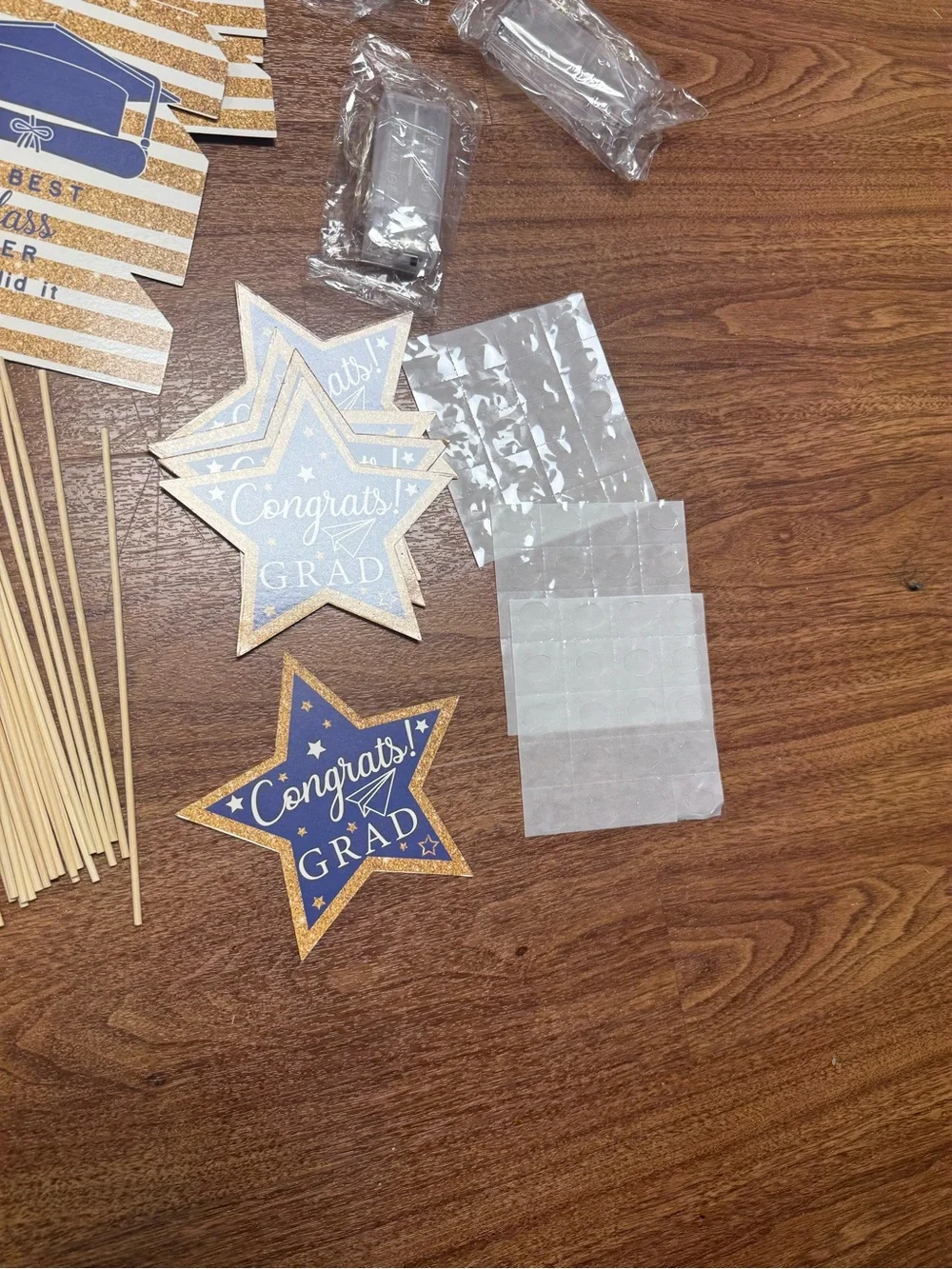 Blue & Gold Graduation Party Kit - Congrats Grad Decorations